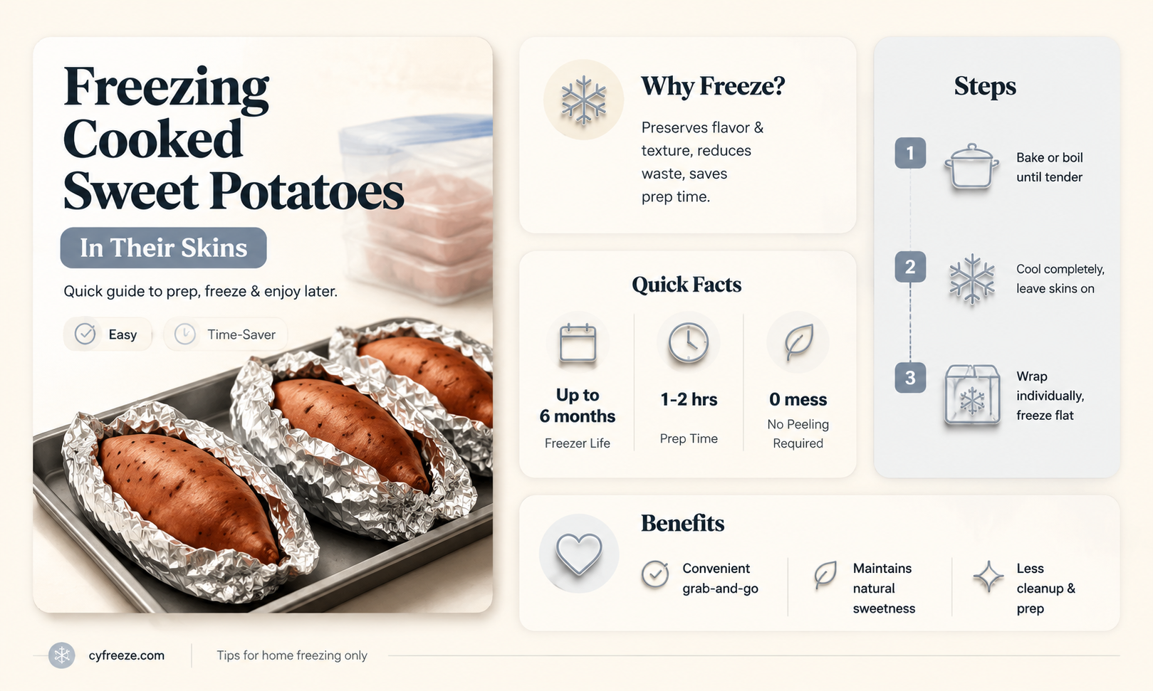 can you freeze cooked sweet potatoes in skin