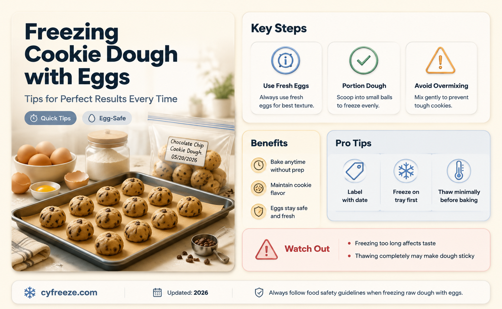 can you freeze cookie dough with egg