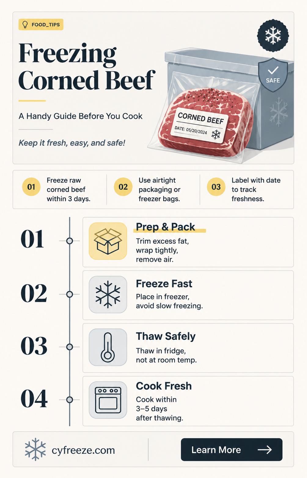 can you freeze corned beef before cooking