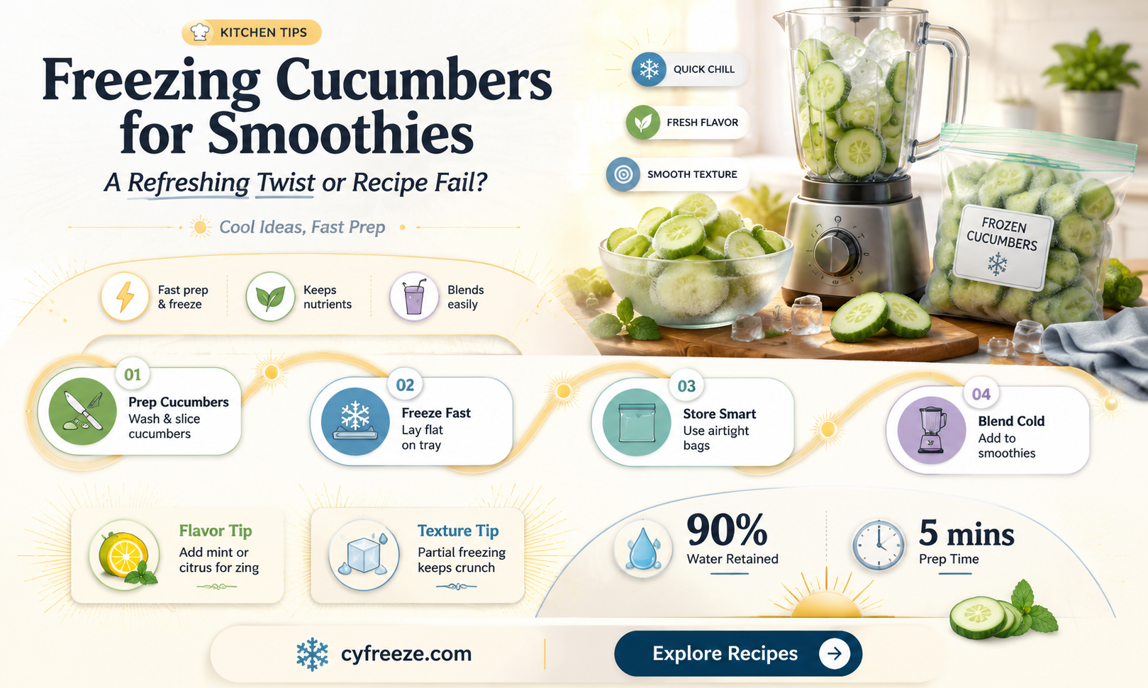 can you freeze cucumbers to use in smoothies