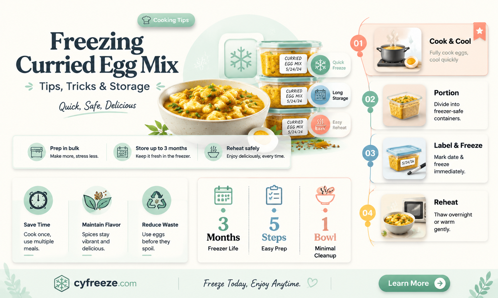 can you freeze curried egg mixture