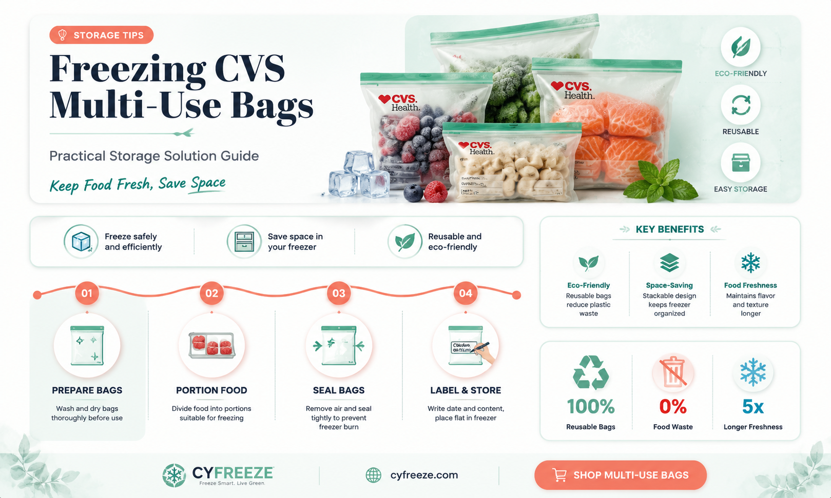 can you freeze cvs multi use bag