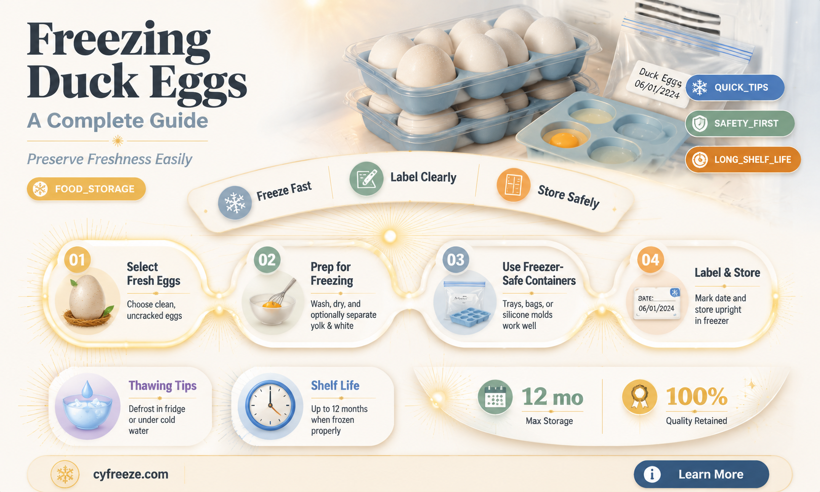 can you freeze duck eggs