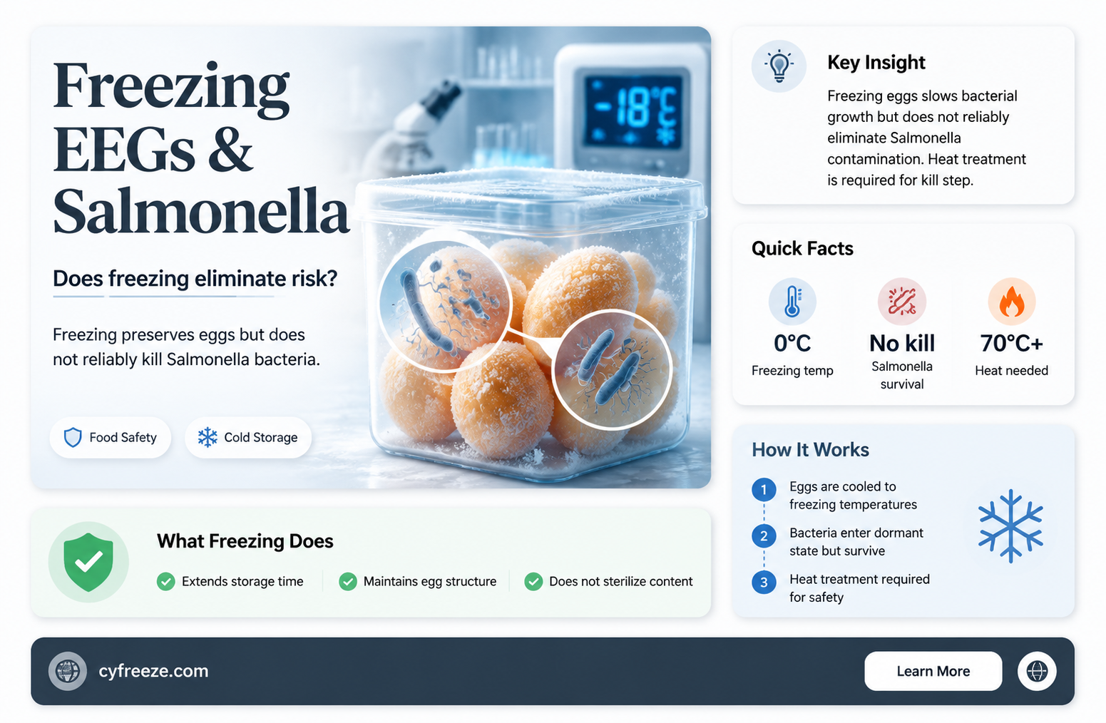 can you get rid of salmonella by freezing an eeg
