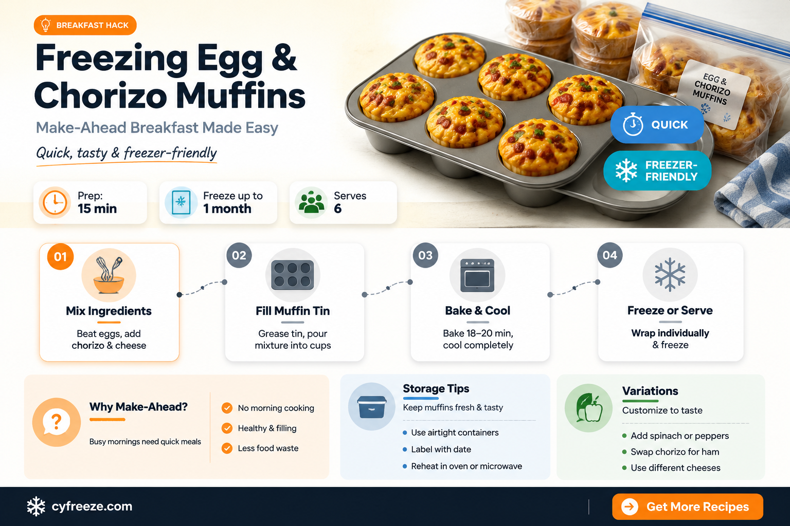 can you freeze egg and chorizo muffins