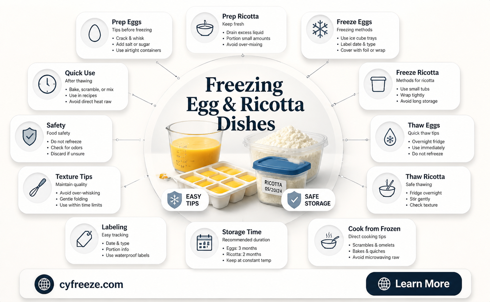can you freeze an egg and ricotto dish