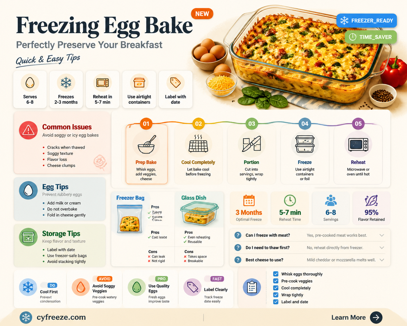 can you freez an egg bake