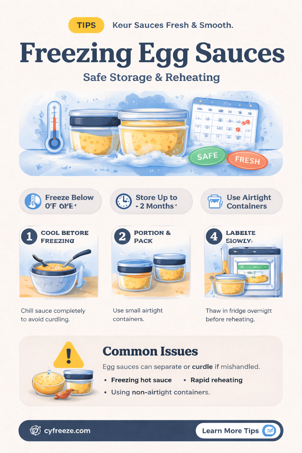 can you freeze egg based sauces