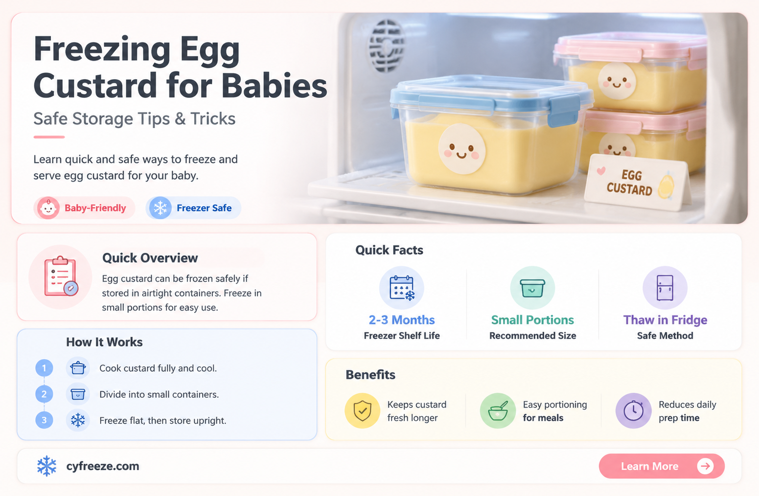 can you freeze egg custard for babies