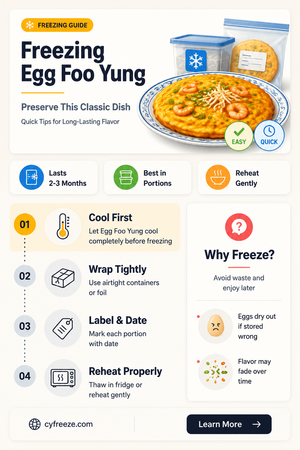can you freeze egg foo yung
