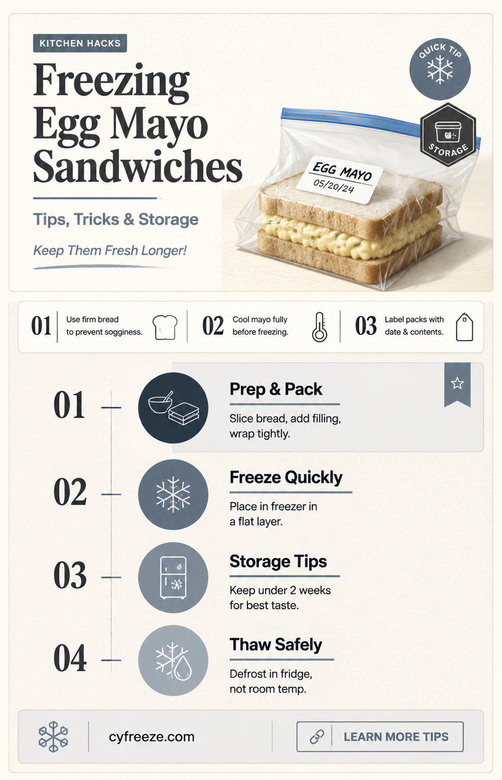 can you freeze egg mayo sandwiches