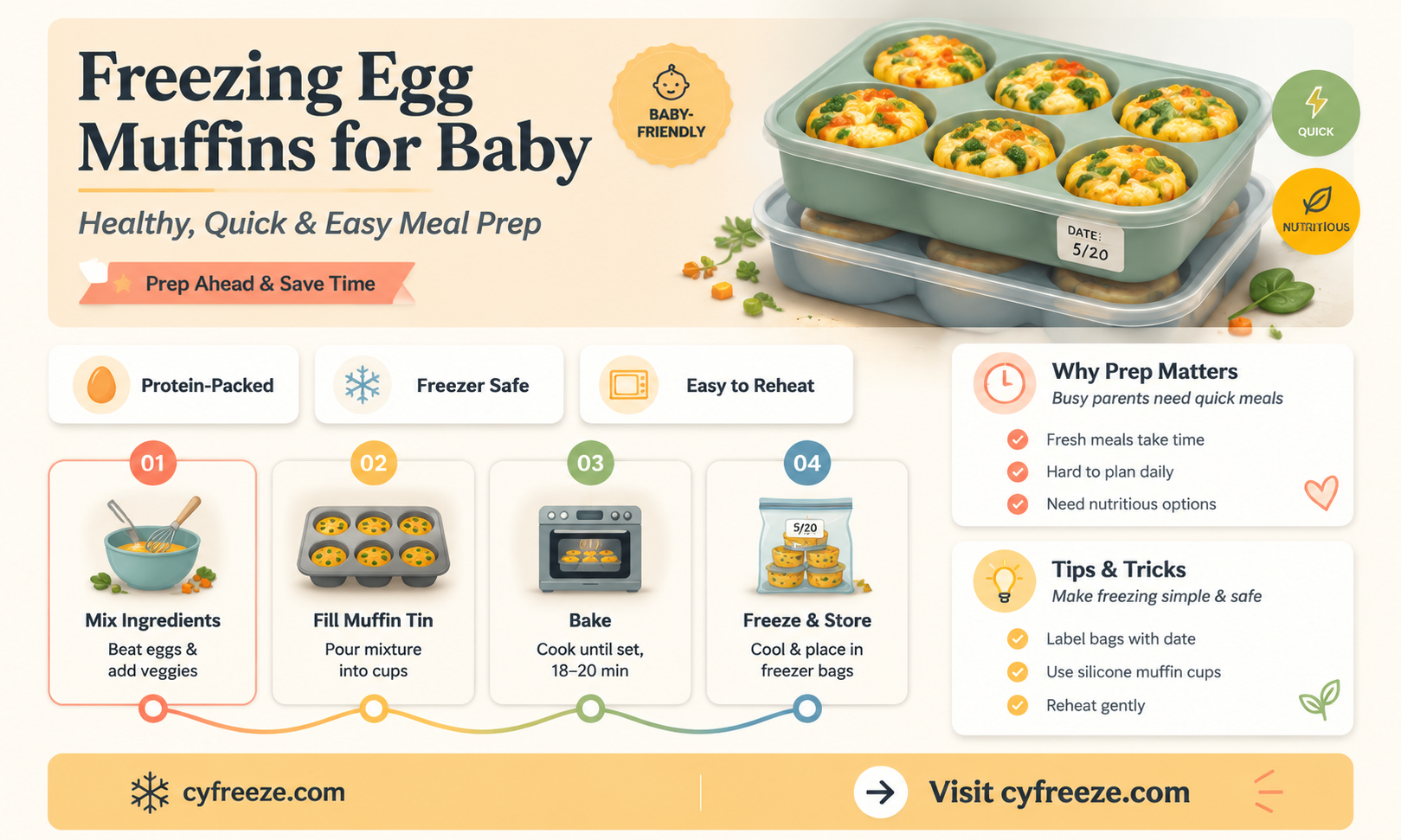 can you freeze egg muffins for baby