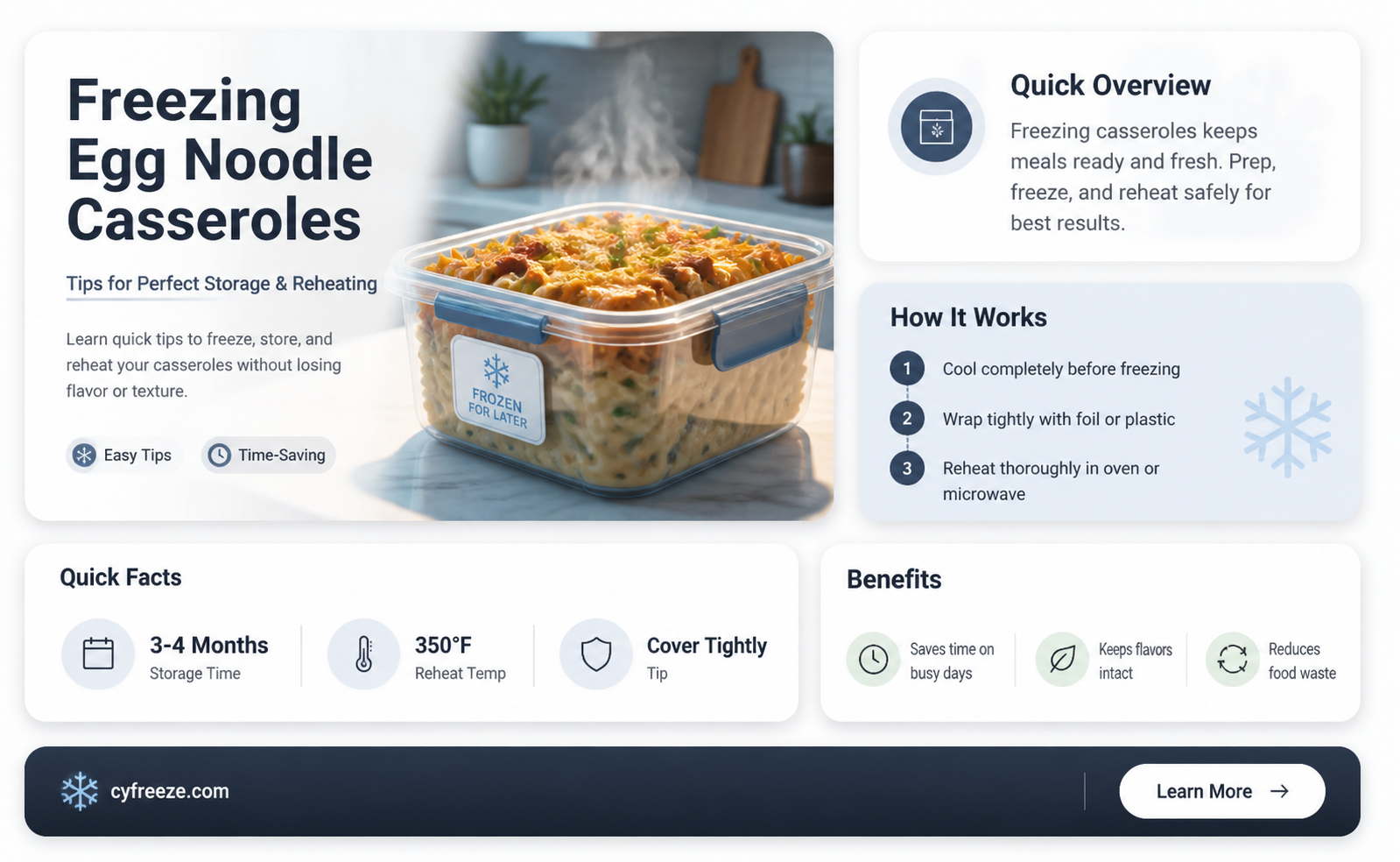 can you freeze egg noodles in a casserole