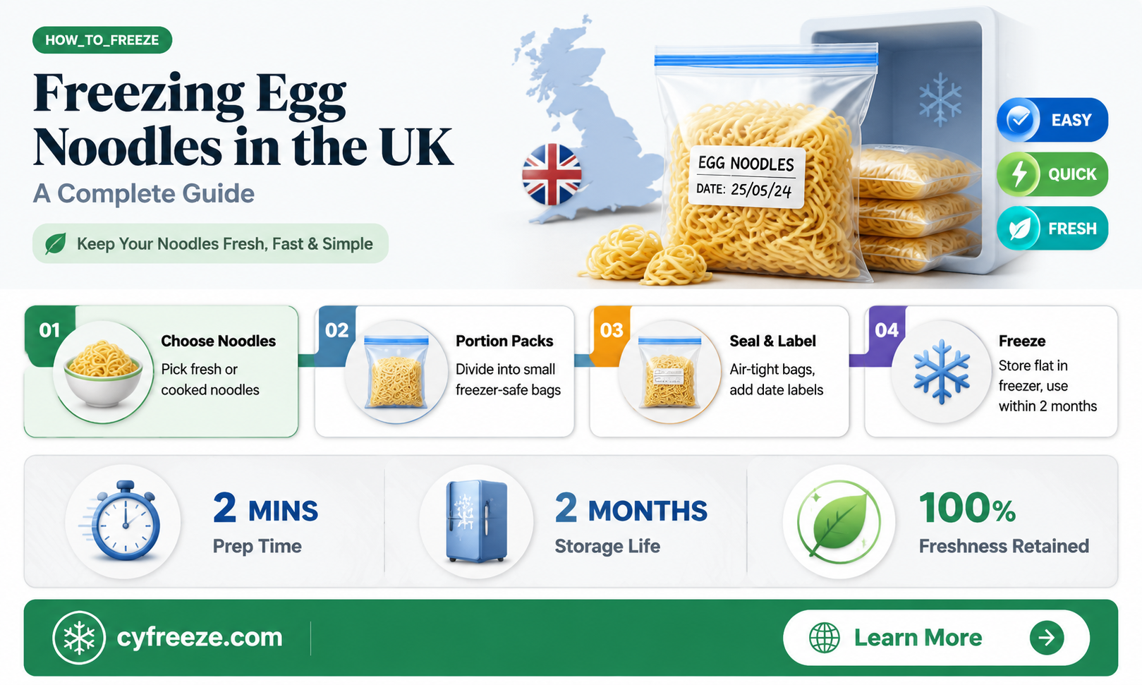 can you freeze egg noodles uk