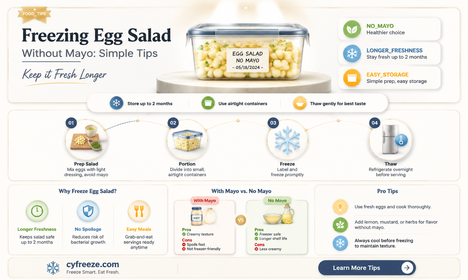 can you freeze egg salad without mayo