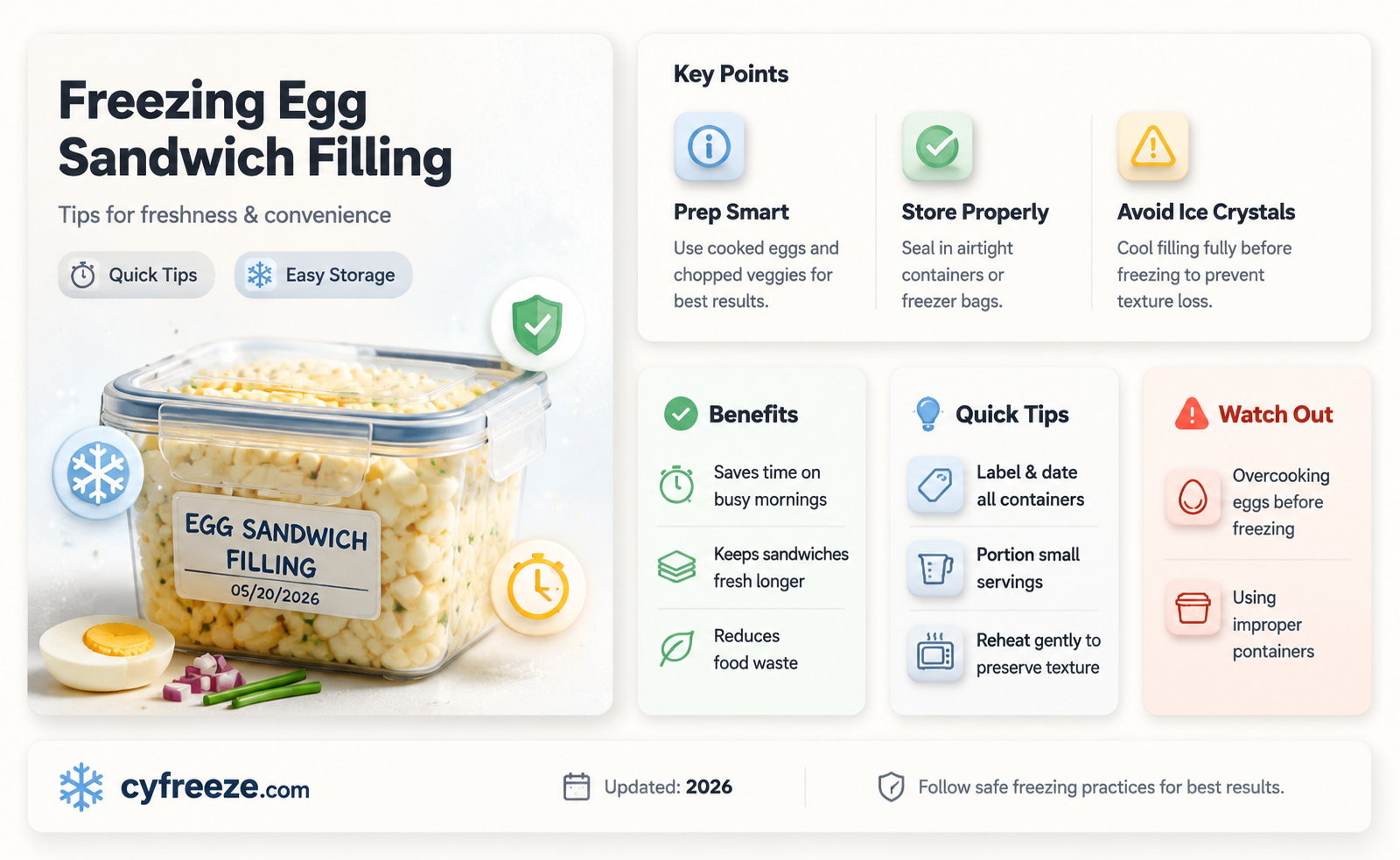 can you freeze egg sandwich filling
