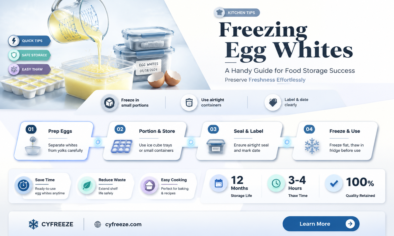 can you freeze egg whits
