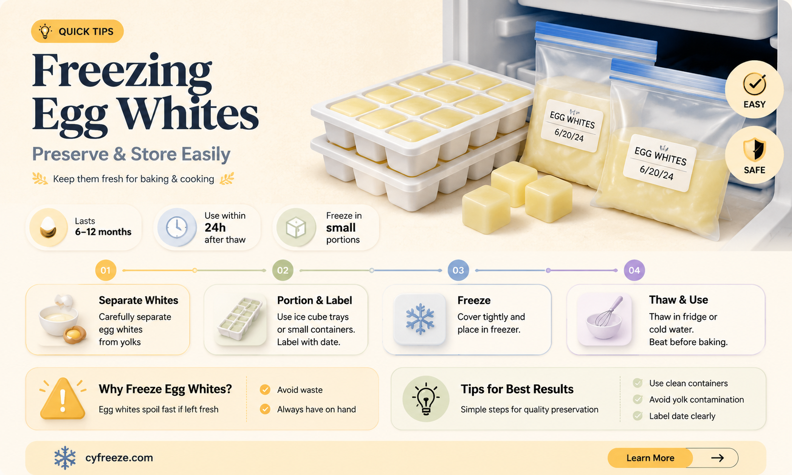 can you freeze egg whites