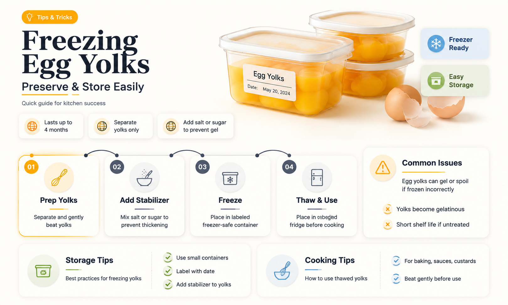 can you freez egg yolks