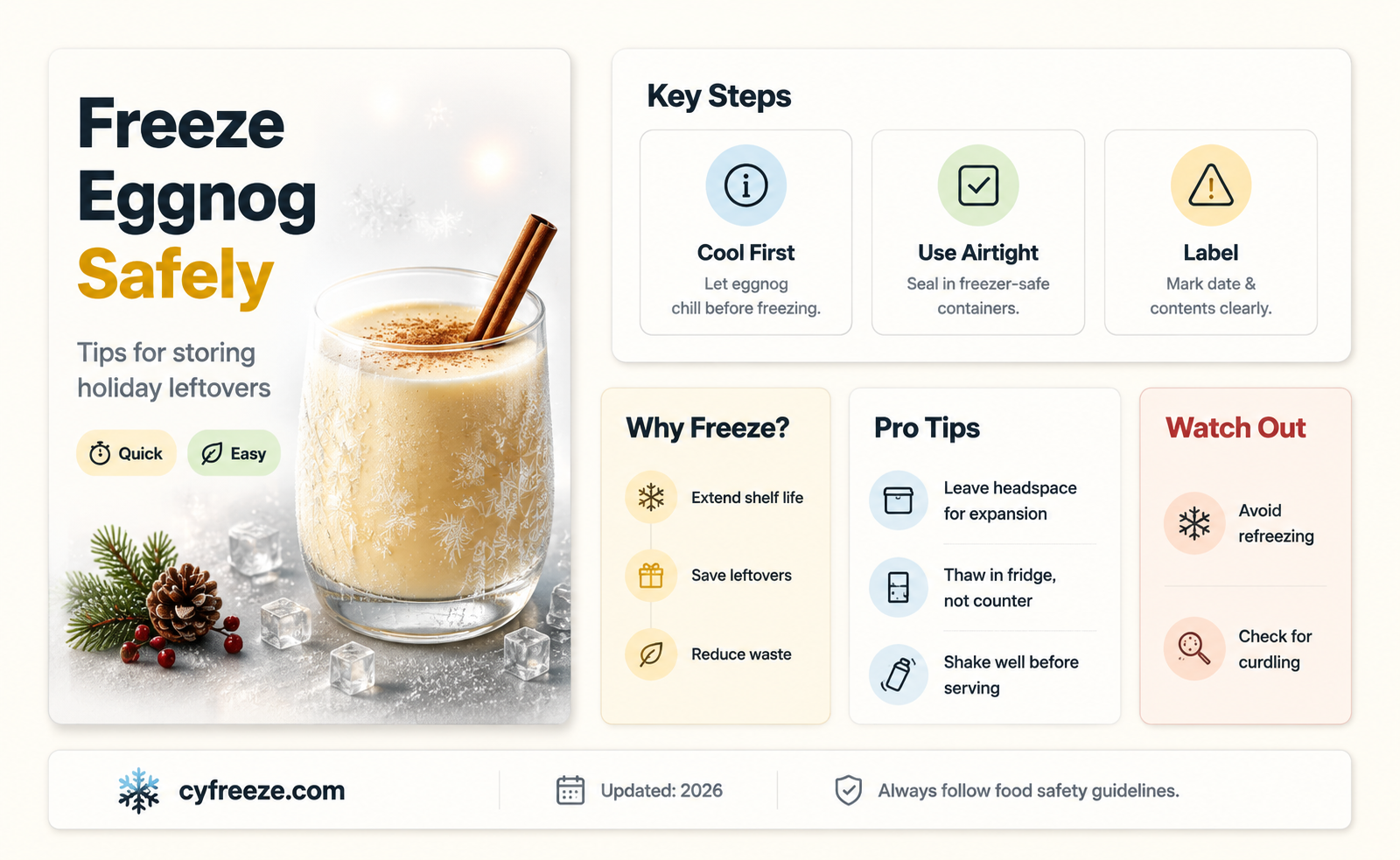 can you freeze eggnog for later use