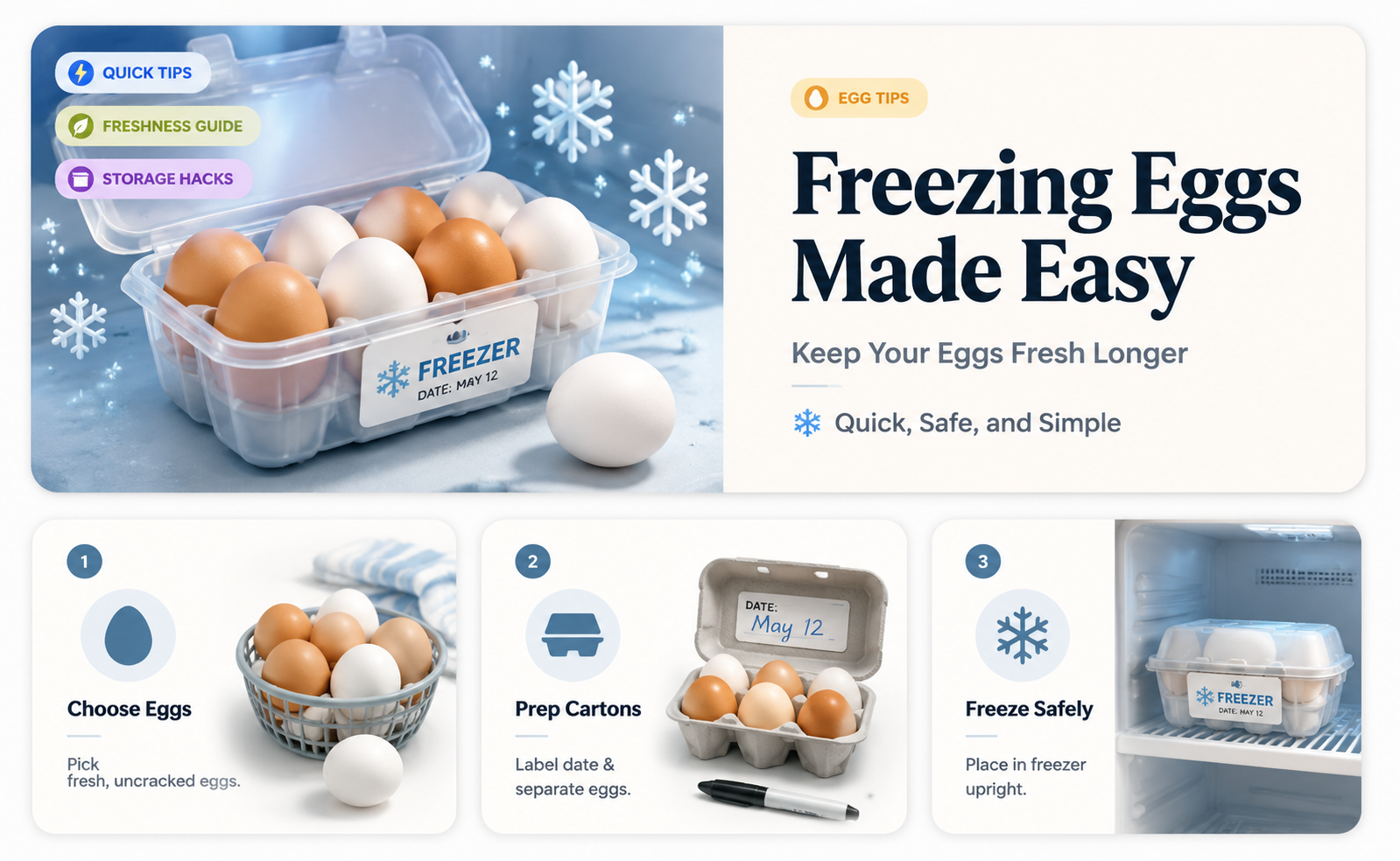 can you freeze eggs in a carton