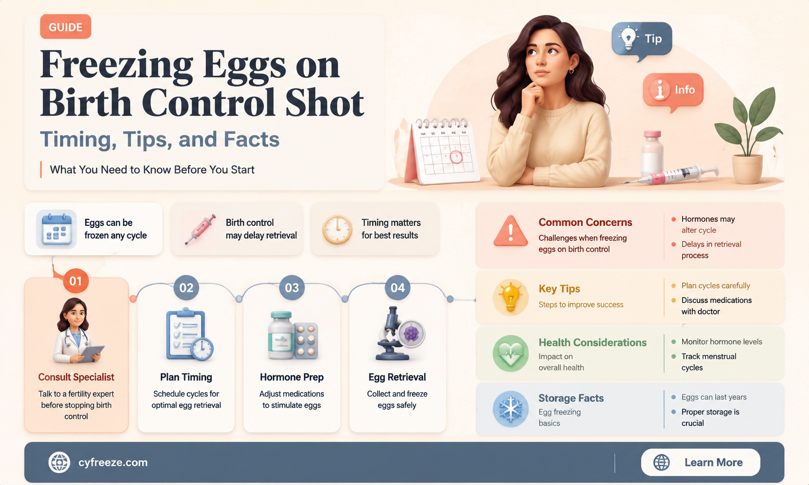 can you freeze your eggs while on birth control shot