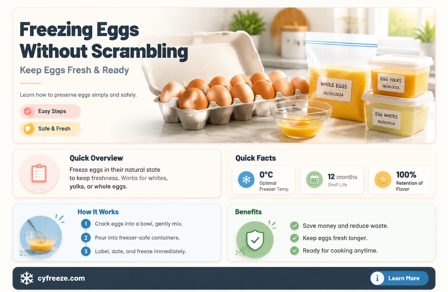 can you freeze eggs without scrambling them