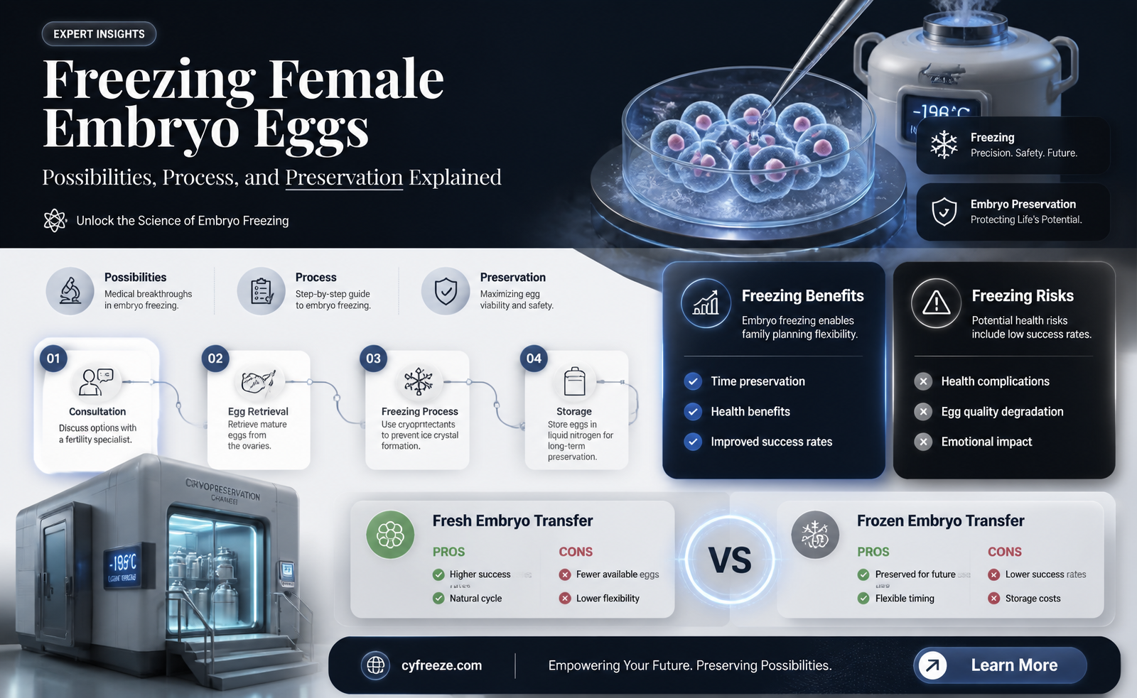 can we freeze eggs from female embryo