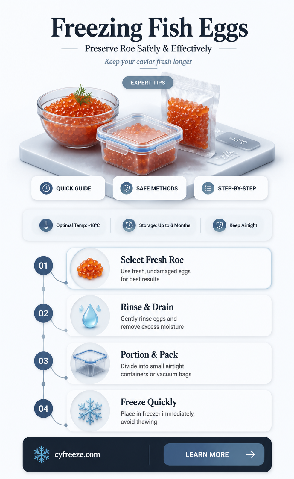 can you freeze fish eggs