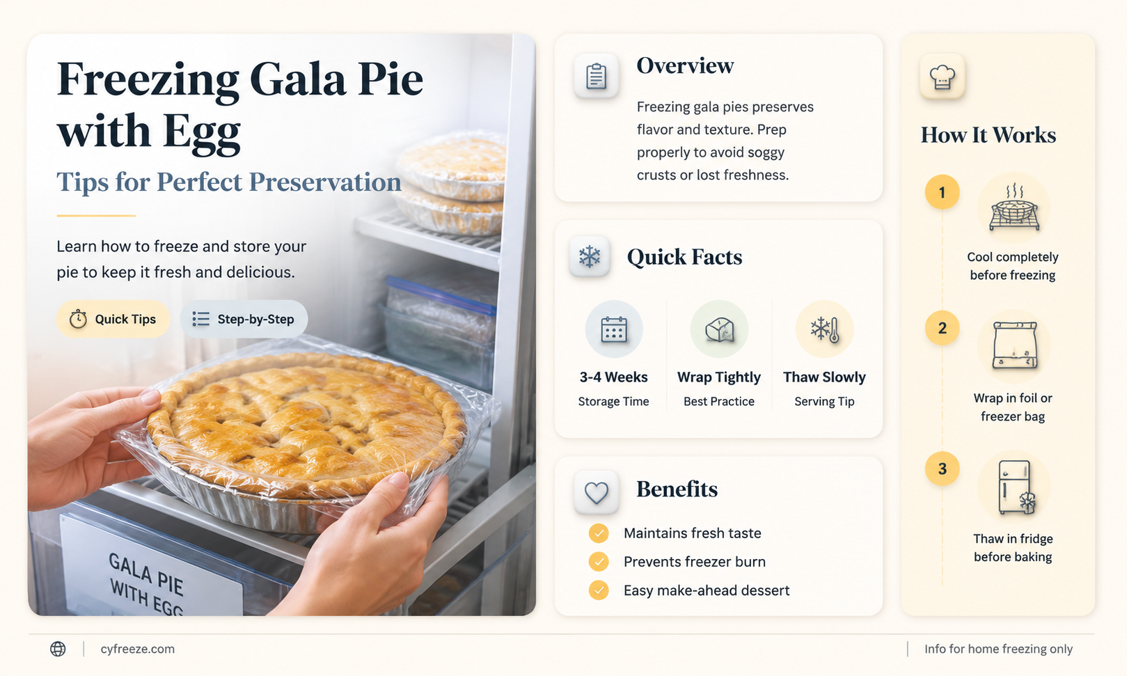 can you freeze gala pie with egg