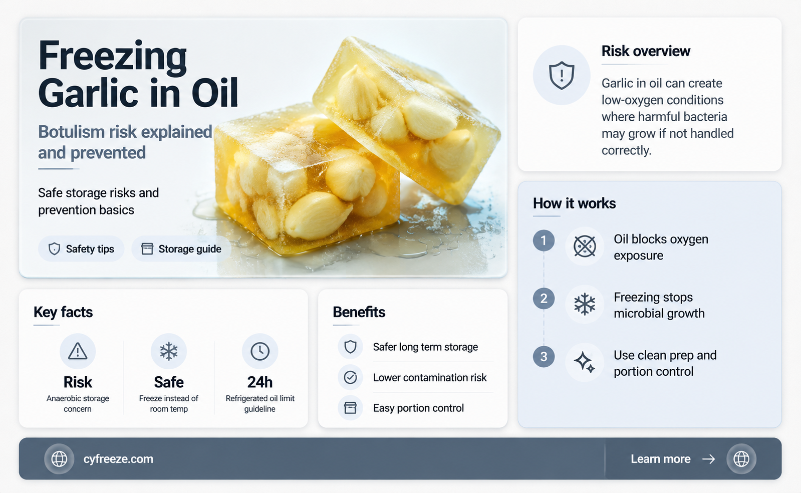can you get botulism from freezing garlic in oil