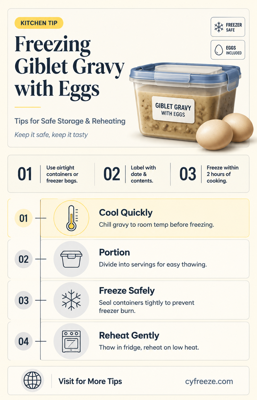 can you freeze giblet gravy with eggs