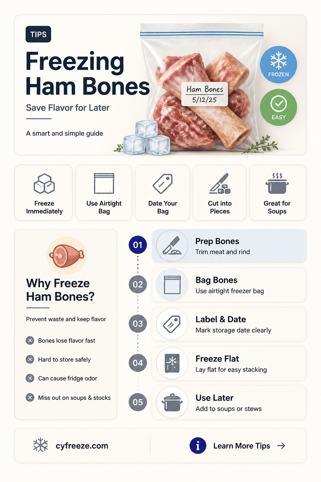 can you freeze a ham bone for later use