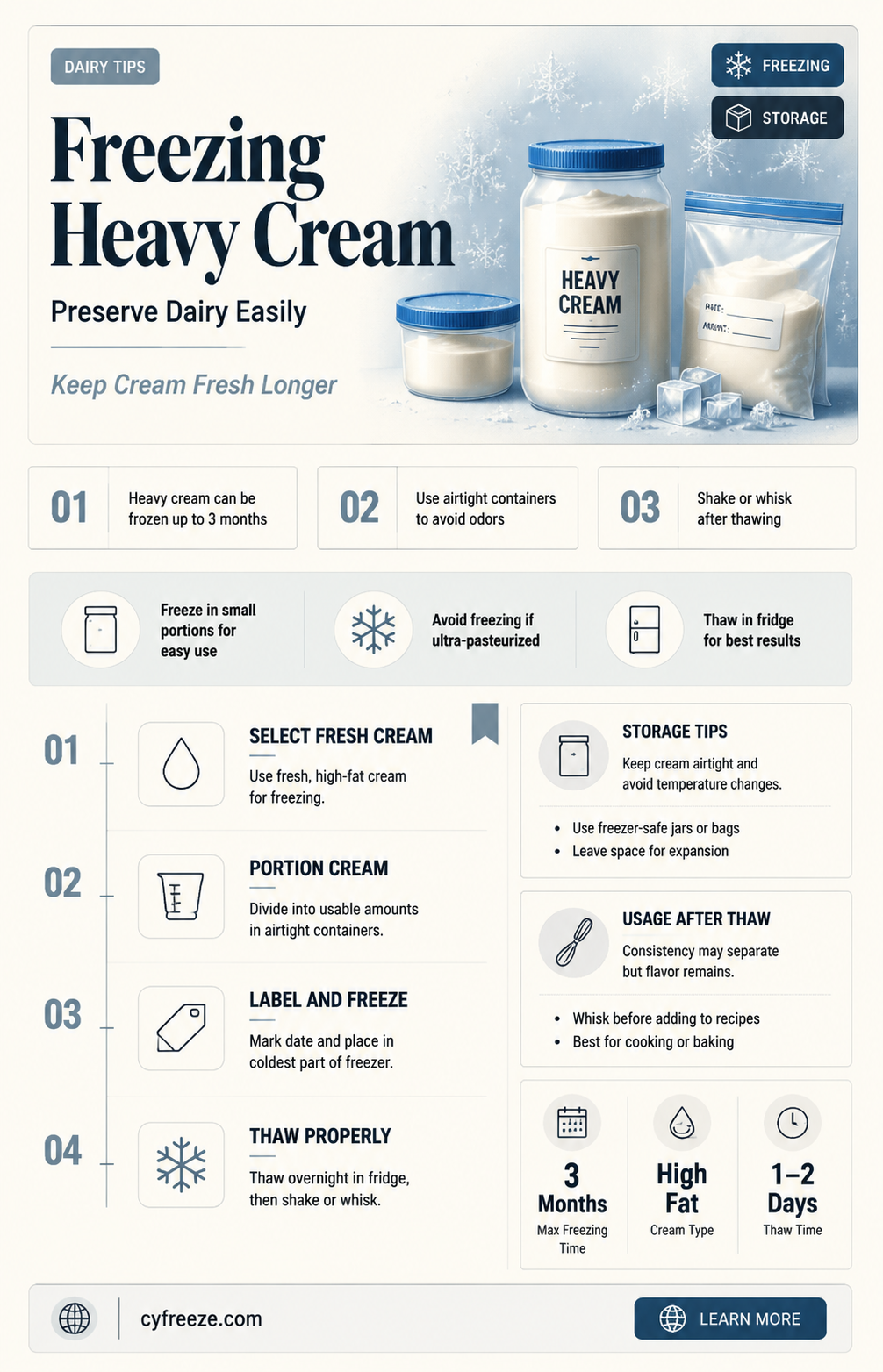 can you freeze heavy cream to use later