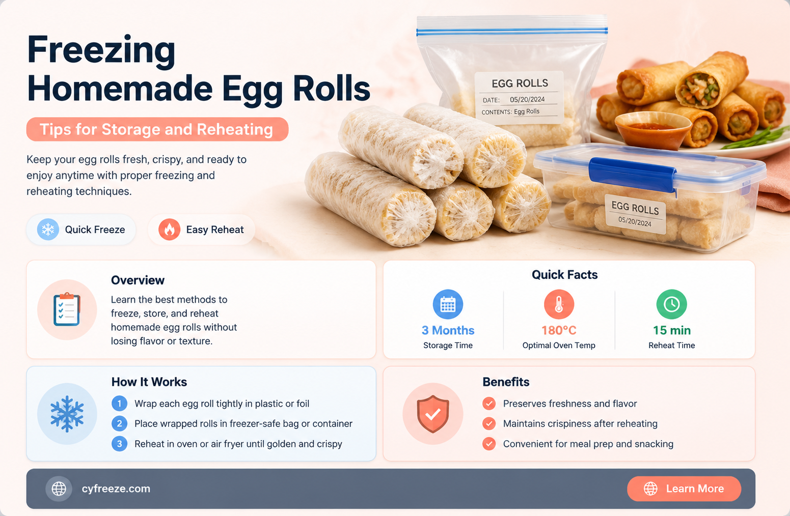 can you freeze homemade egg rolls
