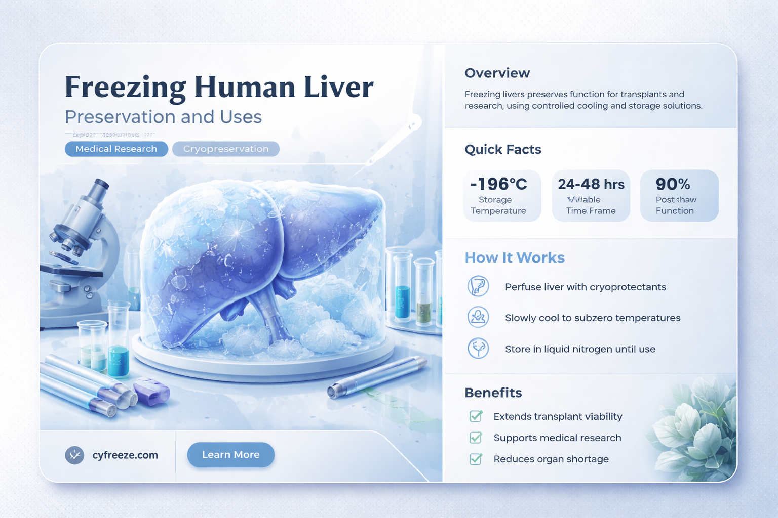 can you freeze human liver and use it