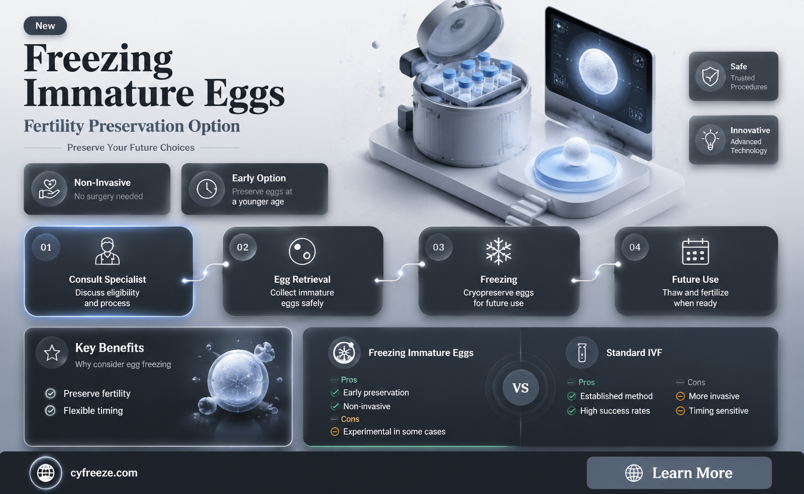 can you freeze immature eggs