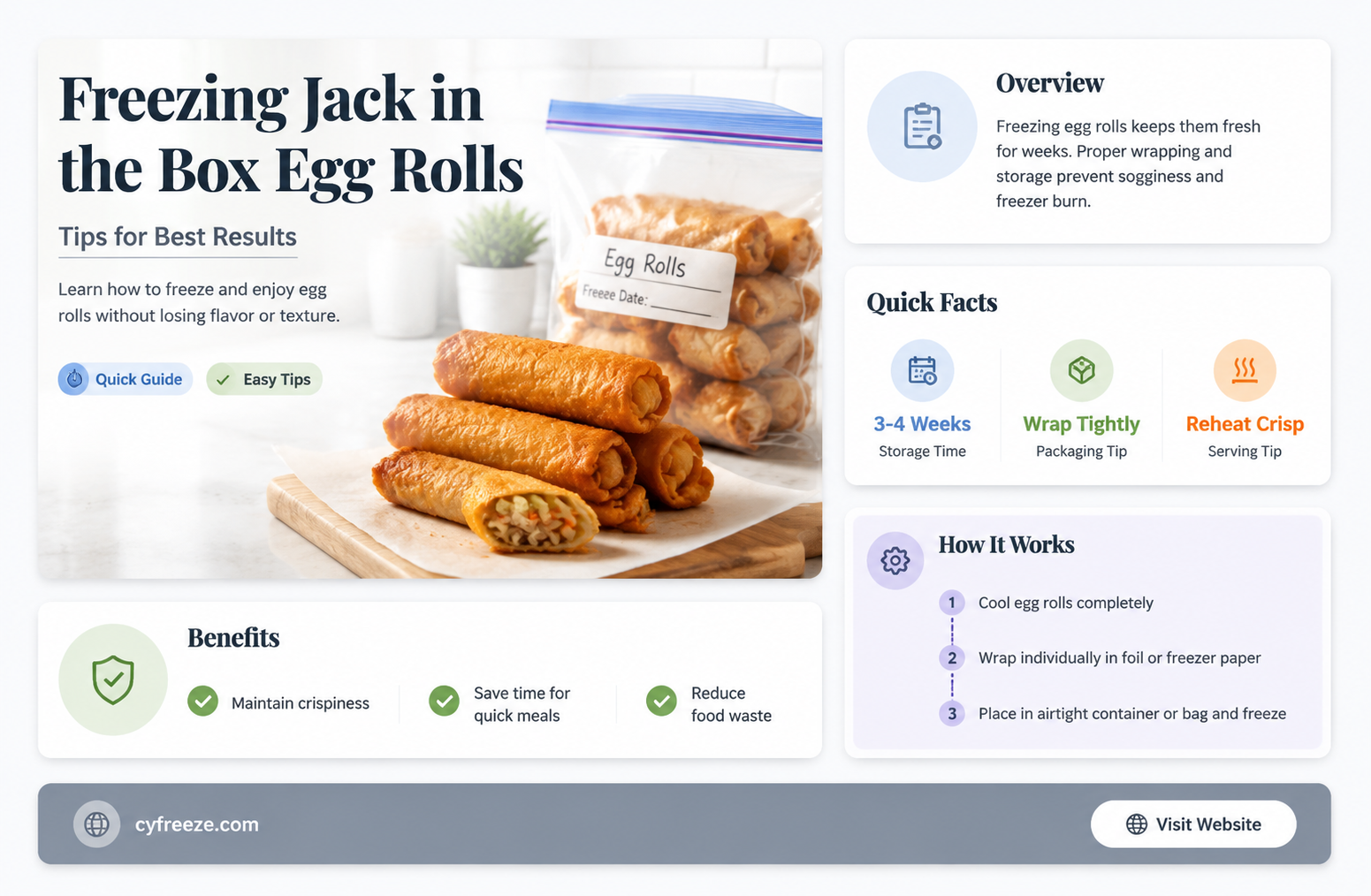 can you freeze jack in the box egg rolls