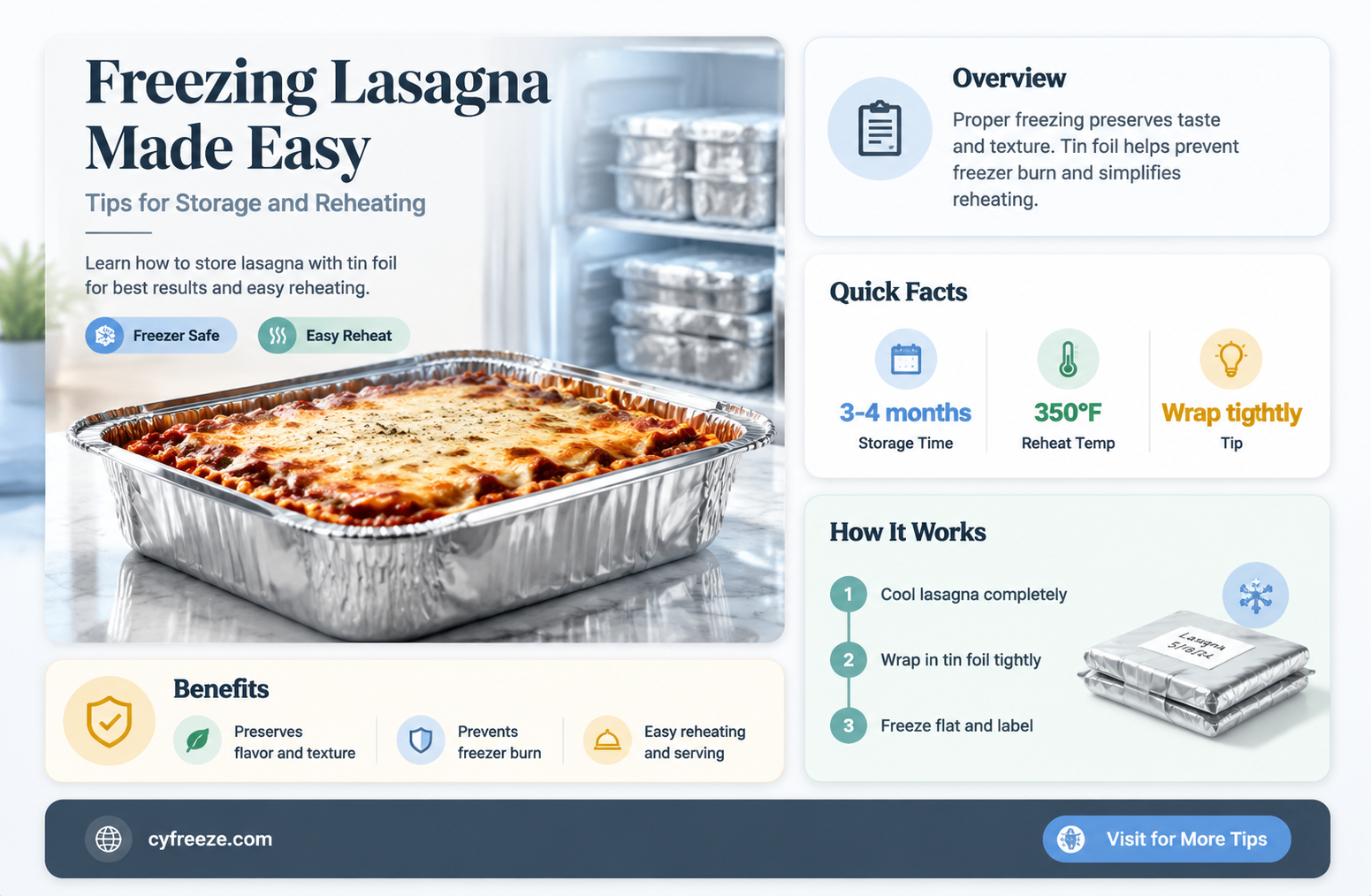 can you freeze lasagna using tin foil
