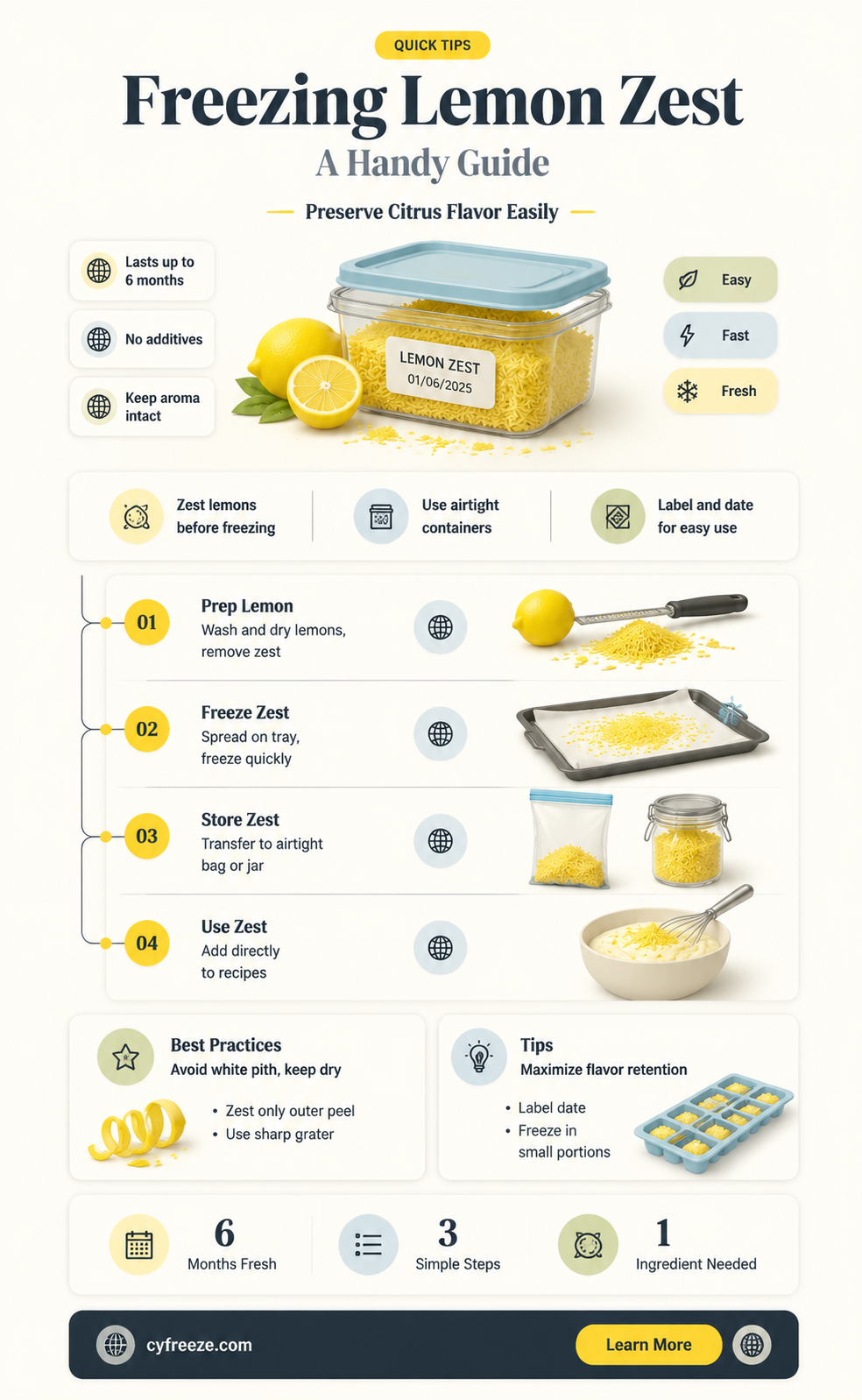can you freeze lemon zest for later use