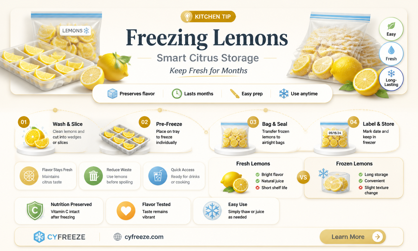 can you freeze a lemon for future use