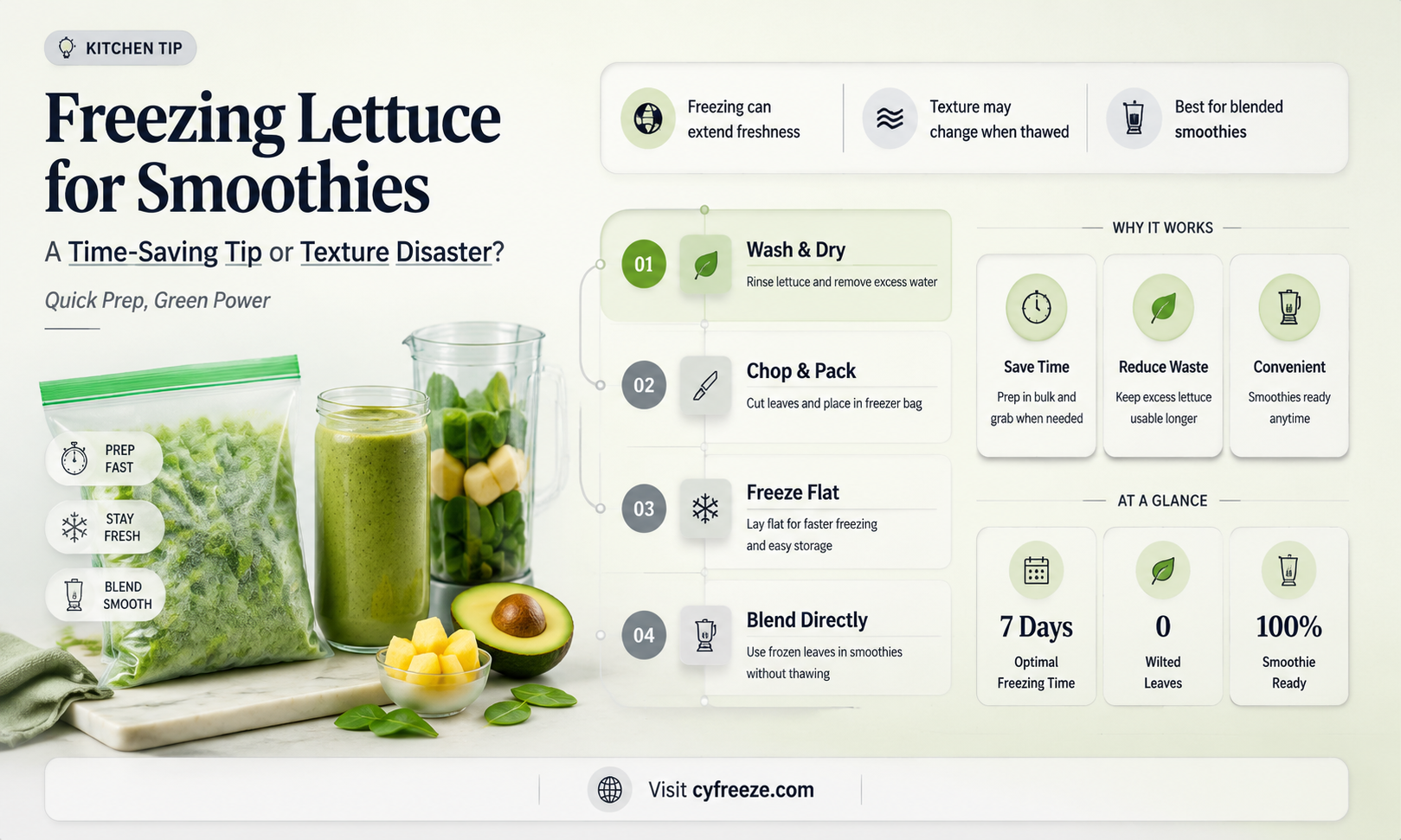 can you freeze lettuce to use in smoothies