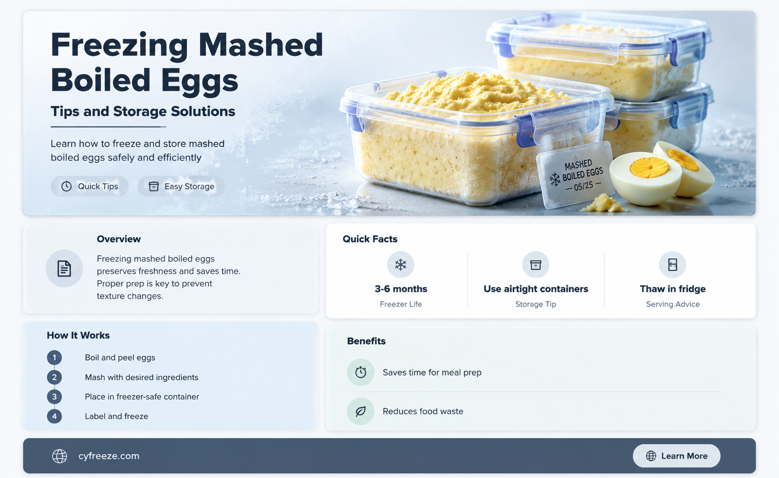 can you freeze mashed boiled eggs