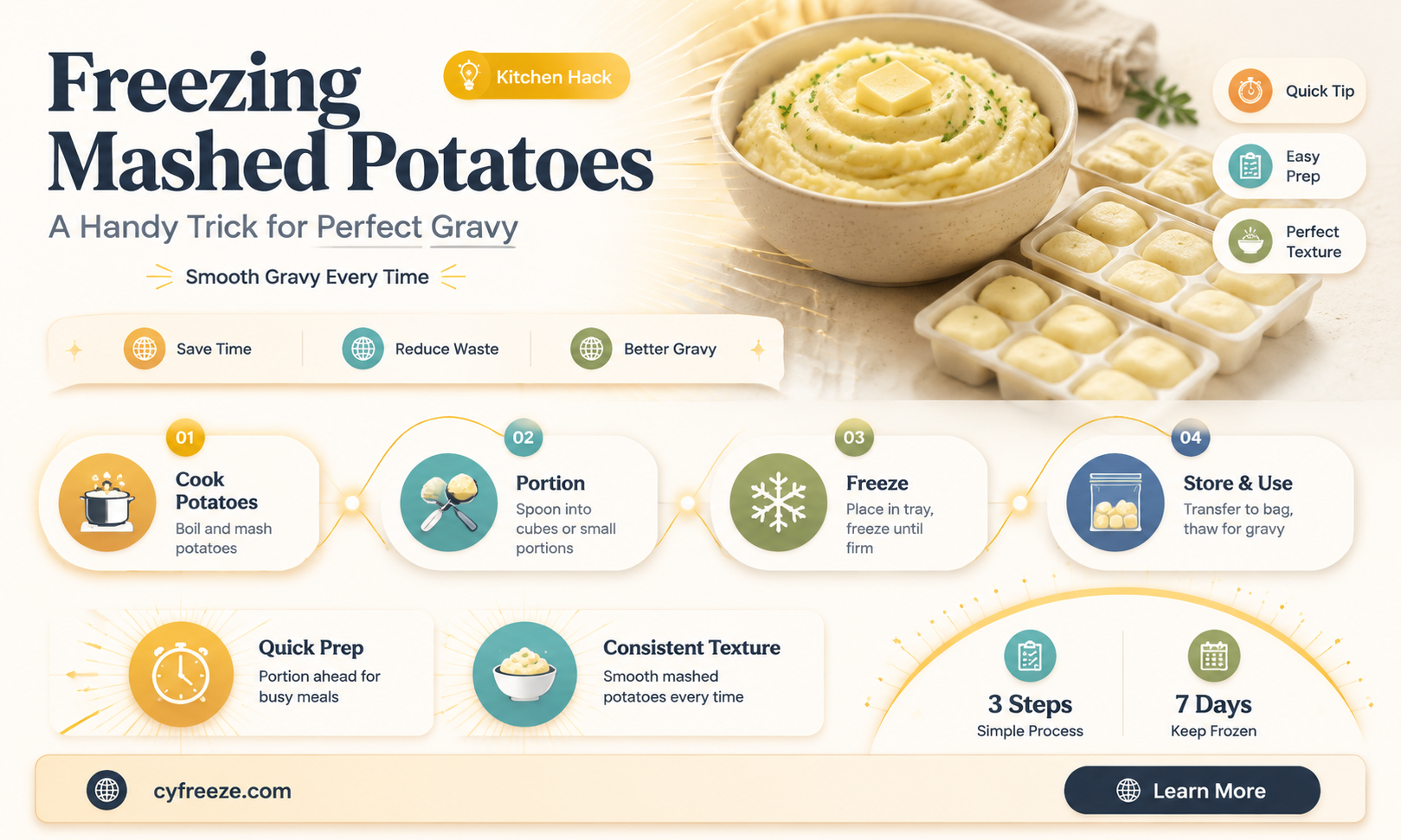 can you freeze mash potatoes to use for gravy