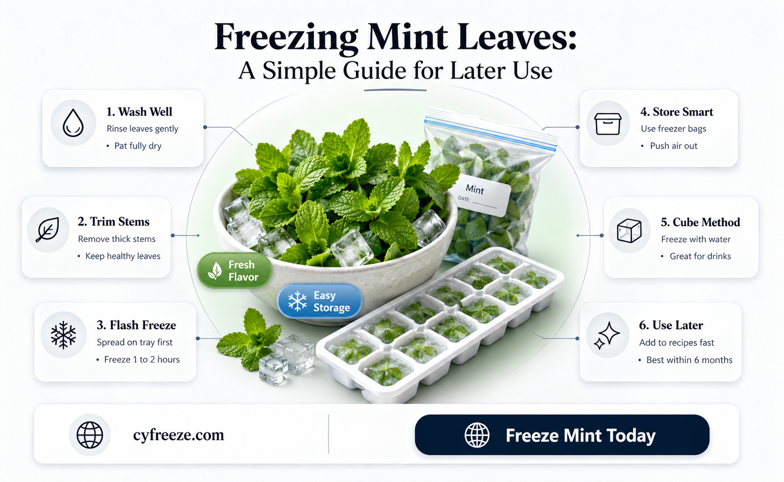 can you freeze mint leaves later use