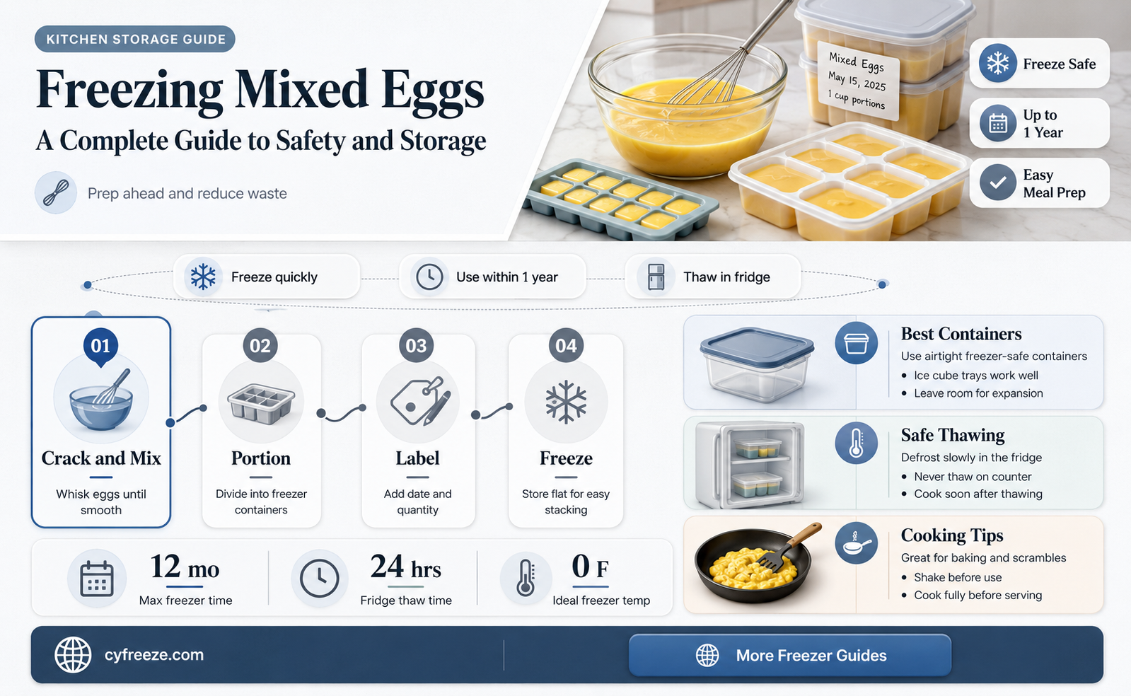 can you freeze mixed eggs