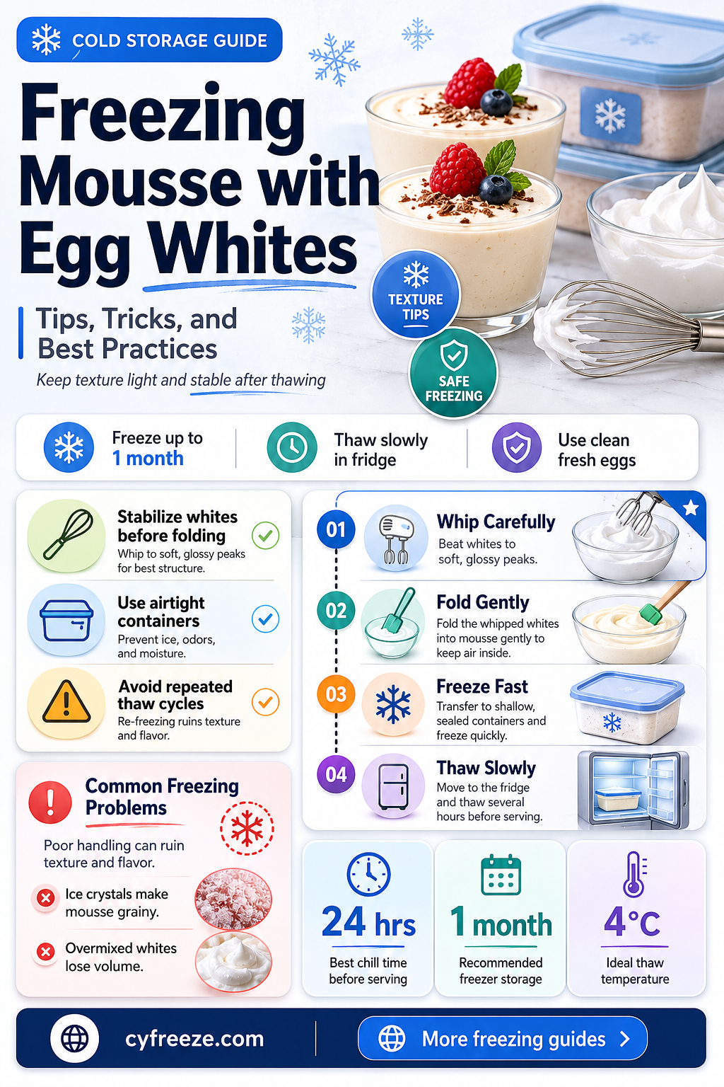 can you freeze mousse with egg white