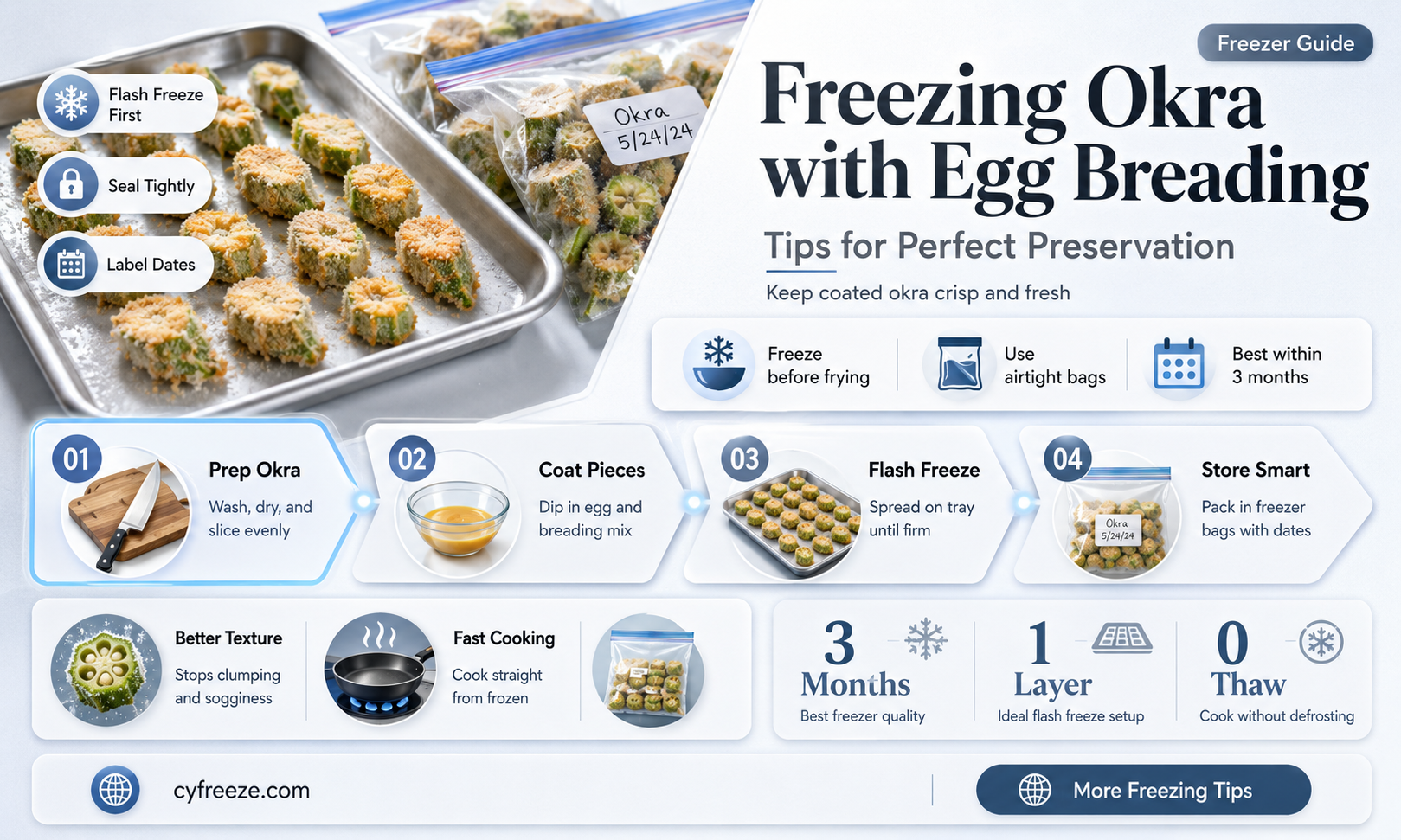 can you freeze okra with egg breading