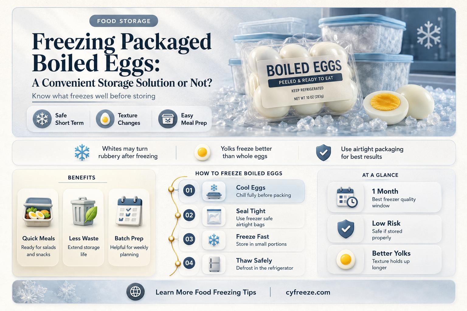 can you freeze packaged e boiled eggs