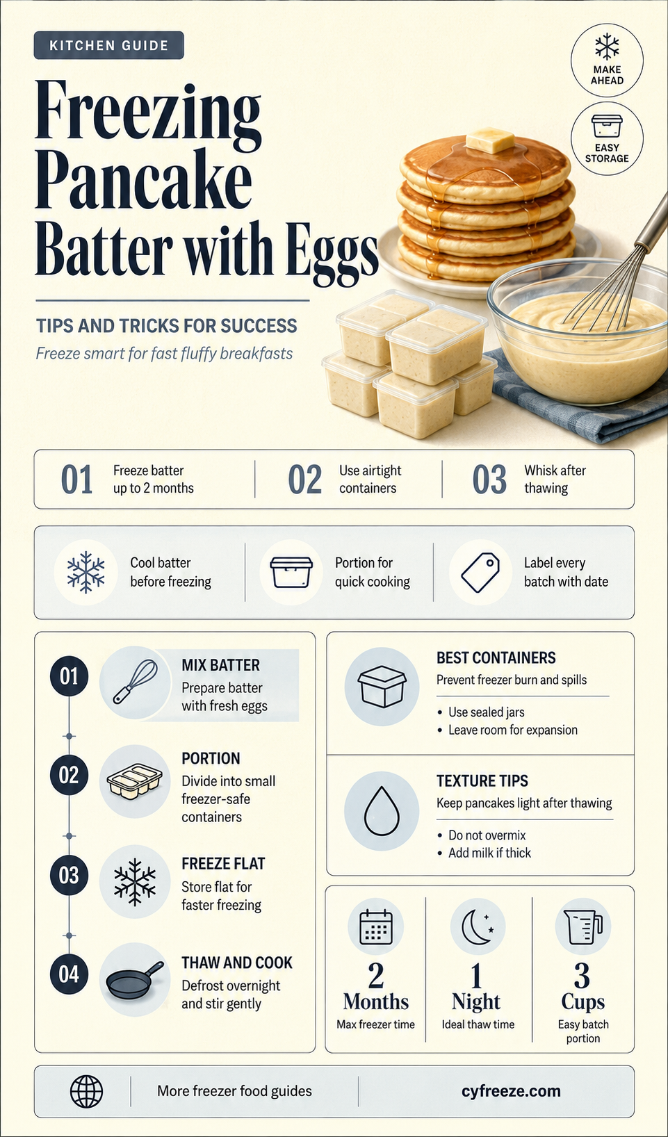 can you freeze pancake batter made with eggs